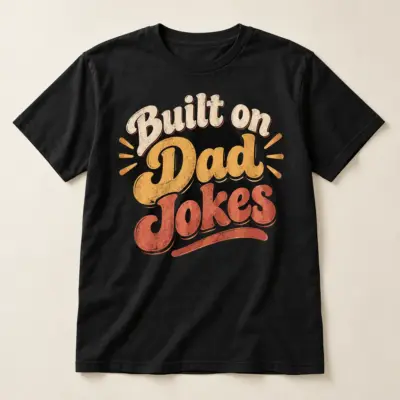 Built on Dad Jokes Tee — main — AI design mockup