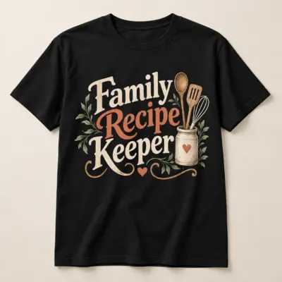 Family Recipe Keeper Tee — main — AI design mockup
