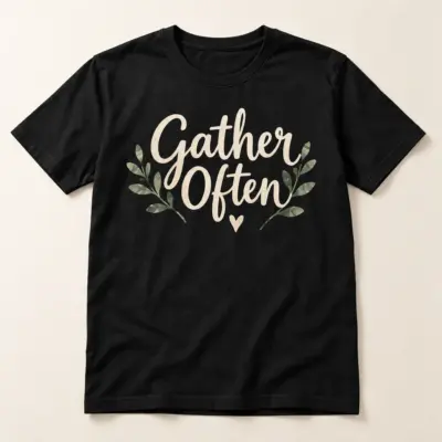 Gather Often Family Tee — main — AI design mockup
