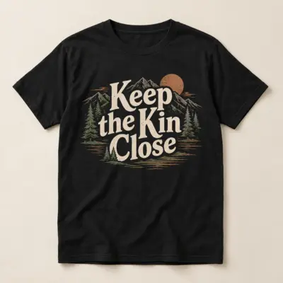 Keep the Kin Close Tee — main — AI design mockup